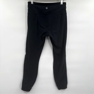 Athleta Leggings Womens Size Medium Solid Navy Blue Mid Rise Wide Band Ankle‎